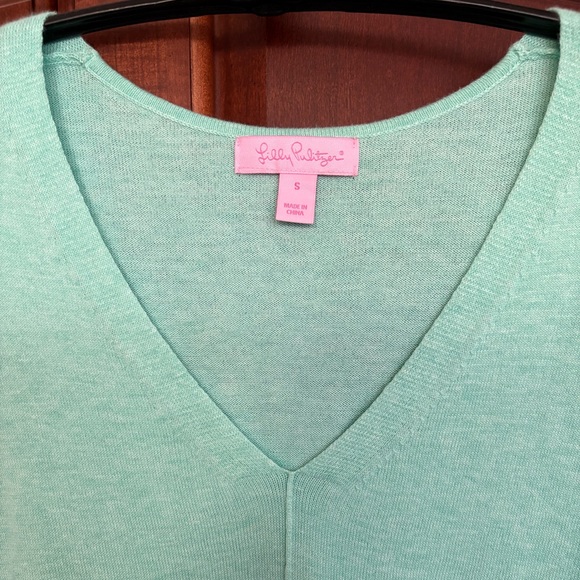 Lilly Pulitzer Martine Sweater Heathered Aqua Sky Size Small - Picture 2 of 4